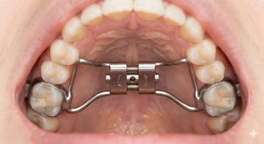  palatal expander orthodontic appliance in child
