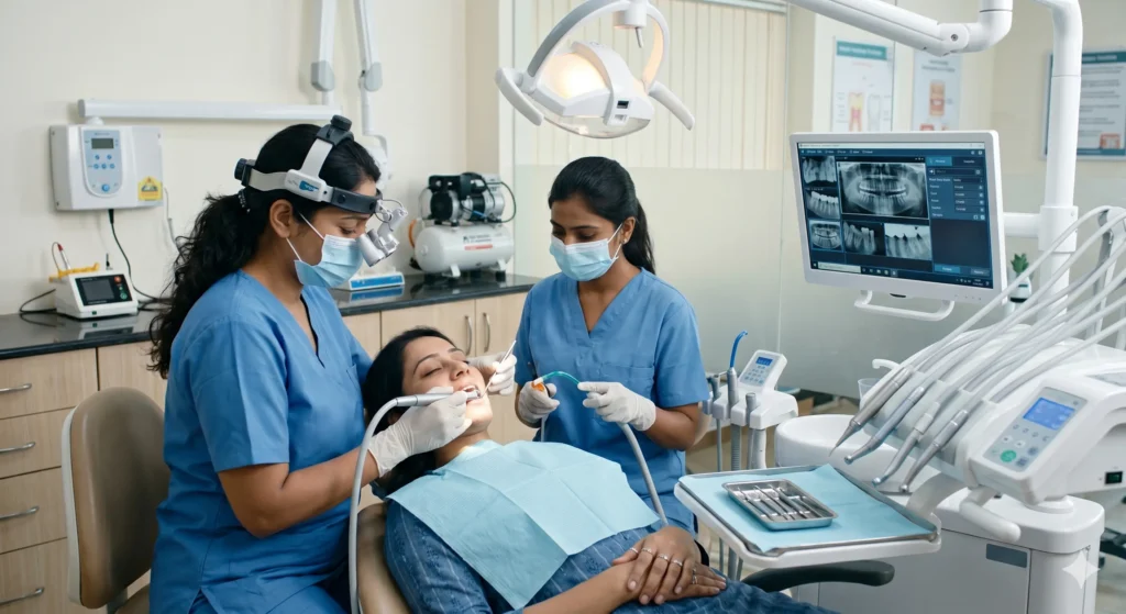 Advanced treatment at dental clinic near Garia metro — tooth doctor Garia in action