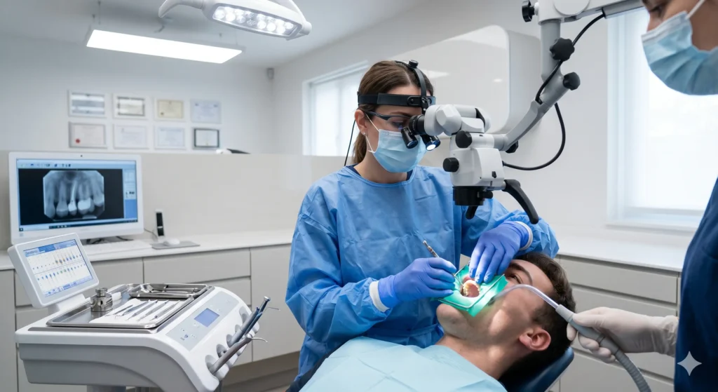 Emergency dentist in Kolkata treating severe tooth pain with root canal therapy