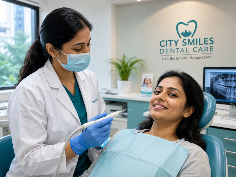  Patient receiving professional teeth cleaning at City Smiles Dental Care in South Kolkata