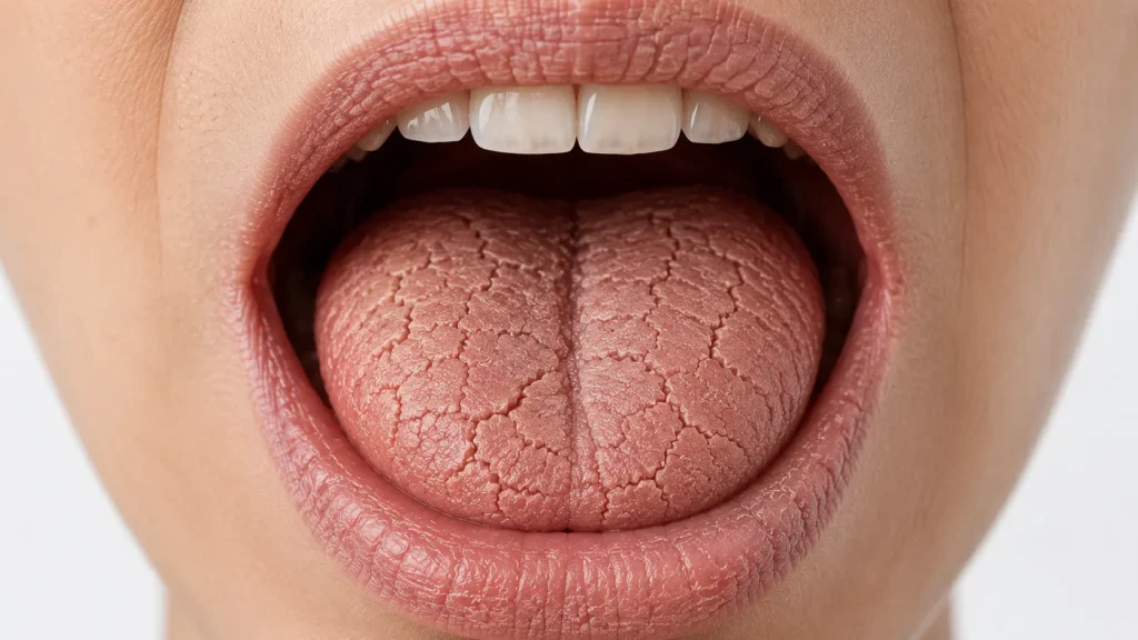 Dry mouth causes and treatment — xerostomia symptoms illustration