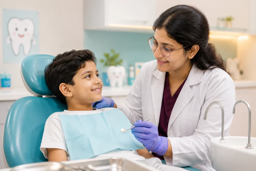 Child dentist near me — young patient at City Smiles Dental Care South Kolkata