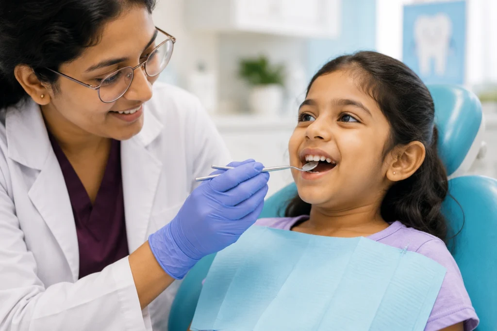 Kids dentist near me — dental checkup for a child at City Smiles Dental Care South Kolkata